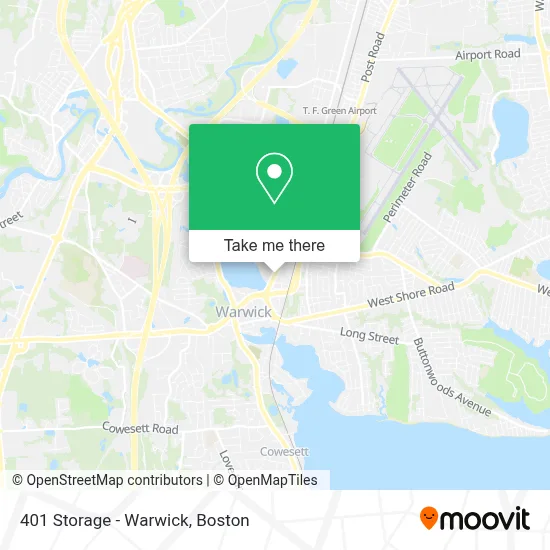401 Storage - Warwick map