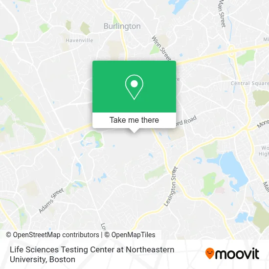 Life Sciences Testing Center at Northeastern University map