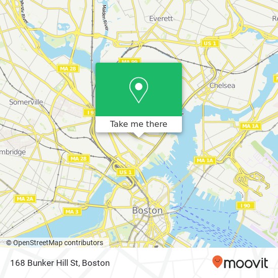 168 Bunker Hill St map
