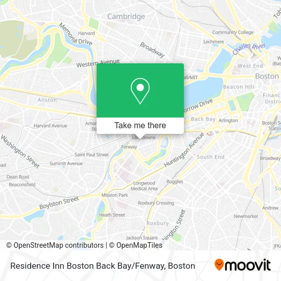 Residence Inn Boston Back Bay / Fenway map