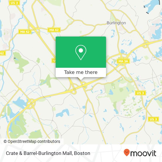 Mapa de Crate & Barrel-Burlington Mall