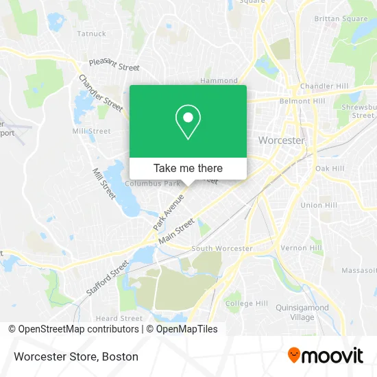 Worcester Store map