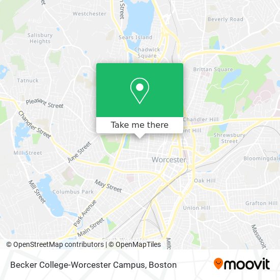 Mapa de Becker College-Worcester Campus