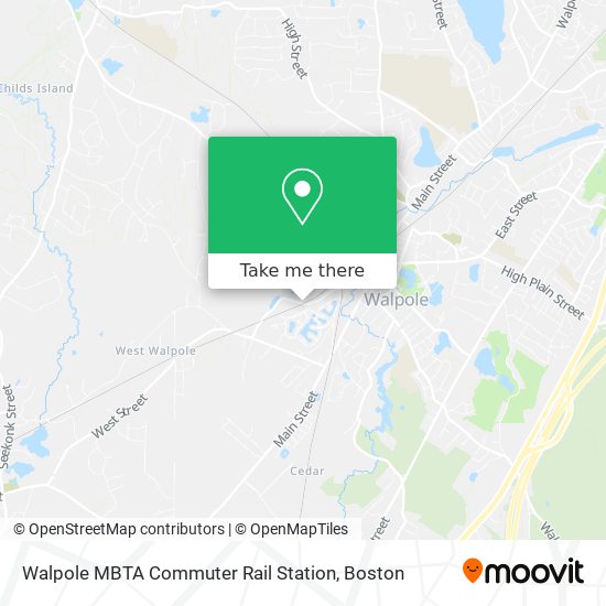 Walpole MBTA Commuter Rail Station map