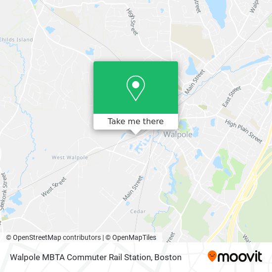 Mapa de Walpole MBTA Commuter Rail Station
