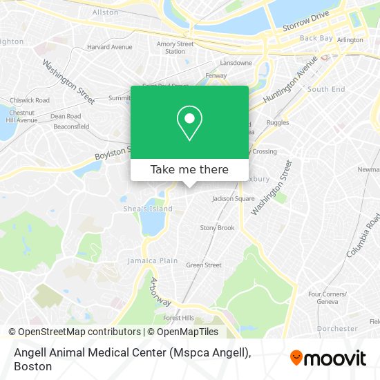 Mapa de Angell Animal Medical Center (Mspca Angell)
