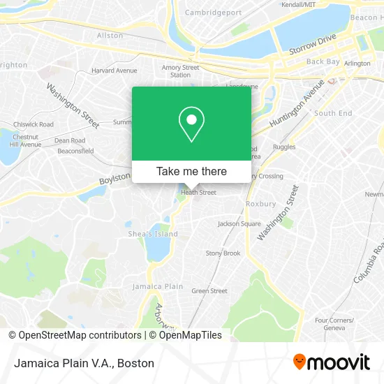 Mapa de Jamaica Plain V.A.