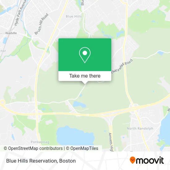 Blue Hills Reservation map