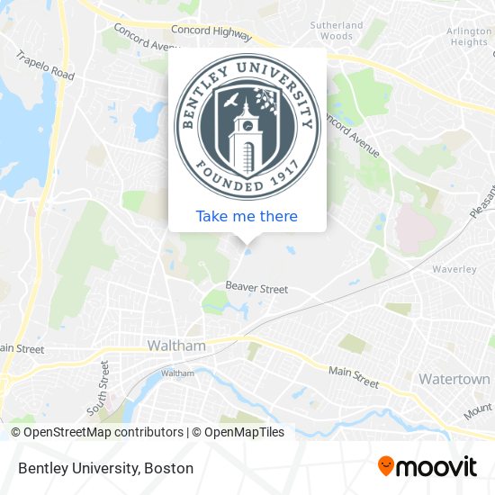 Mapa de Bentley University
