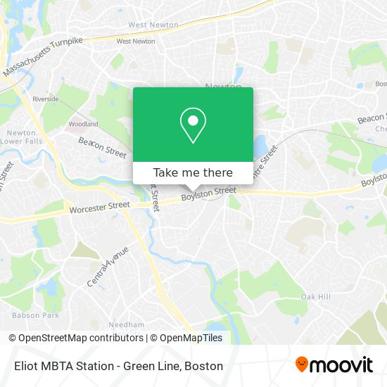Eliot MBTA Station - Green Line map