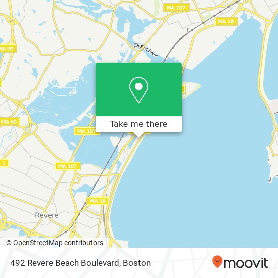 Mapa de 492 Revere Beach Boulevard
