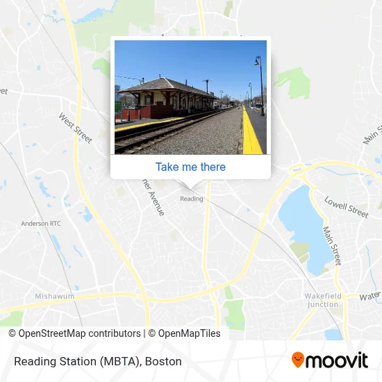 Reading Station (MBTA) map