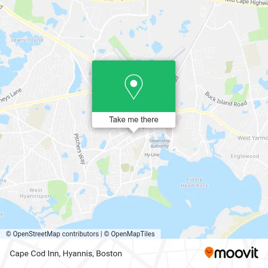 Cape Cod Inn, Hyannis map