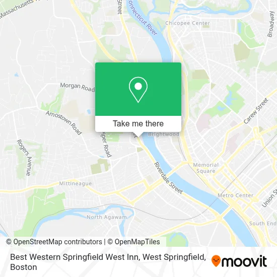 Best Western Springfield West Inn, West Springfield map