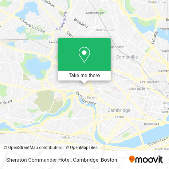 Sheraton Commander Hotel, Cambridge map