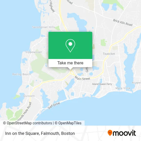 Inn on the Square, Falmouth map