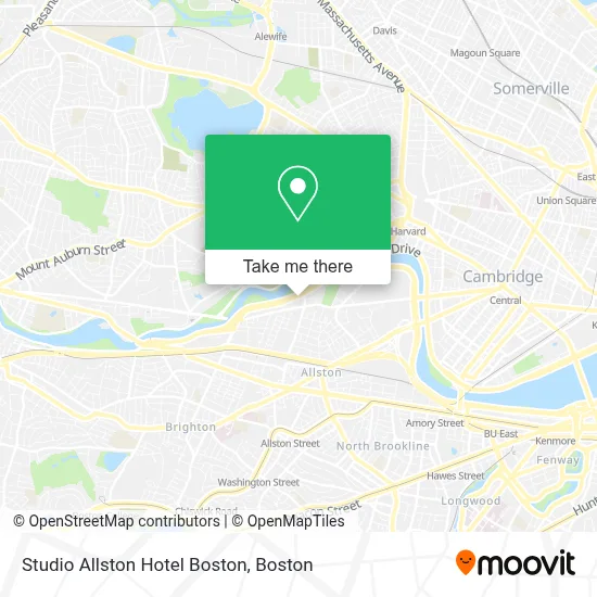 Studio Allston Hotel Boston map
