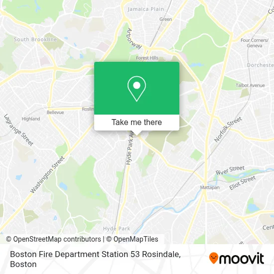 Boston Fire Department Station 53 Rosindale map