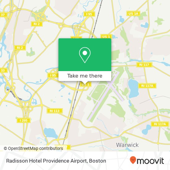 Radisson Hotel Providence Airport map
