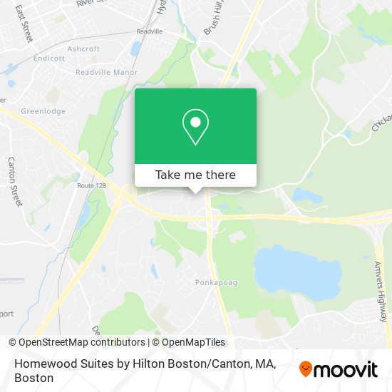 Mapa de Homewood Suites by Hilton Boston / Canton, MA