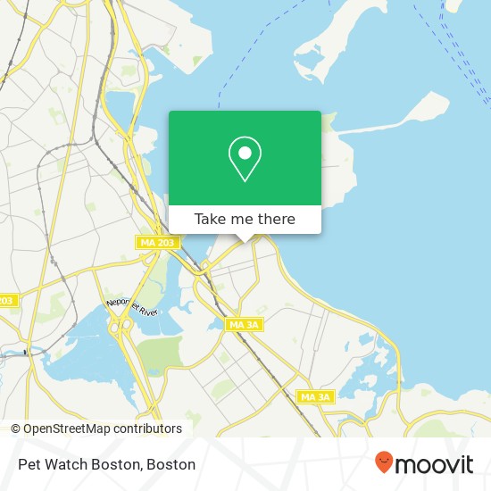 Mapa de Pet Watch Boston