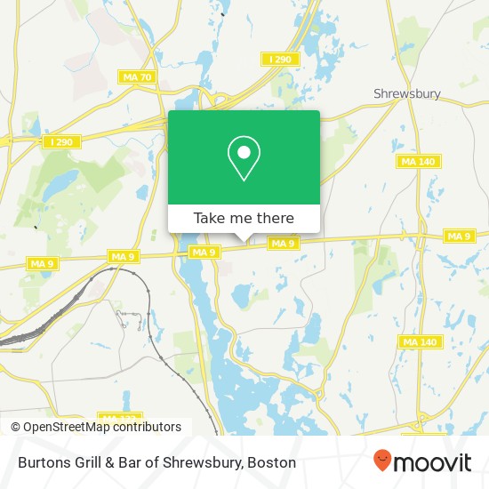 Burtons Grill & Bar of Shrewsbury map