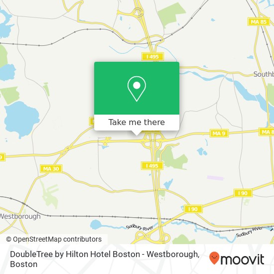 Mapa de DoubleTree by Hilton Hotel Boston - Westborough