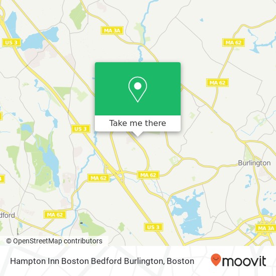 Mapa de Hampton Inn Boston Bedford Burlington