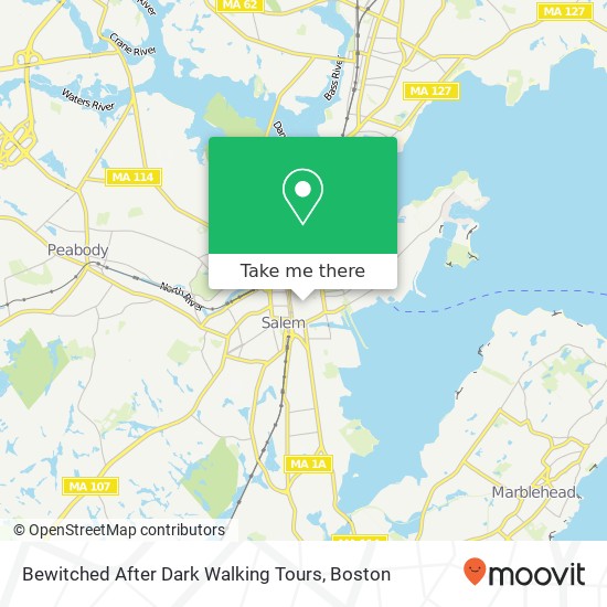 Mapa de Bewitched After Dark Walking Tours