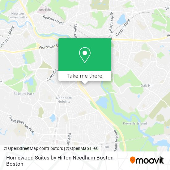 Mapa de Homewood Suites by Hilton Needham Boston