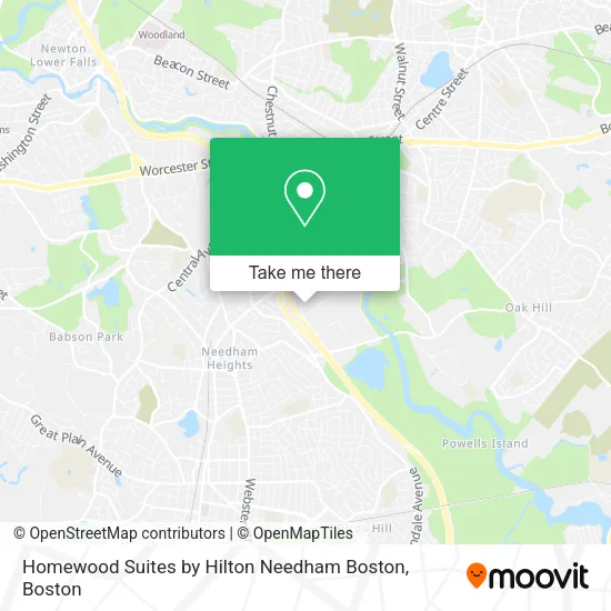 Mapa de Homewood Suites by Hilton Needham Boston