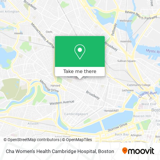 Cha Women's Health Cambridge Hospital map