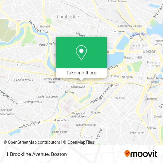 Mapa de 1 Brookline Avenue