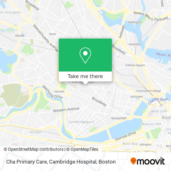 Mapa de Cha Primary Care, Cambridge Hospital