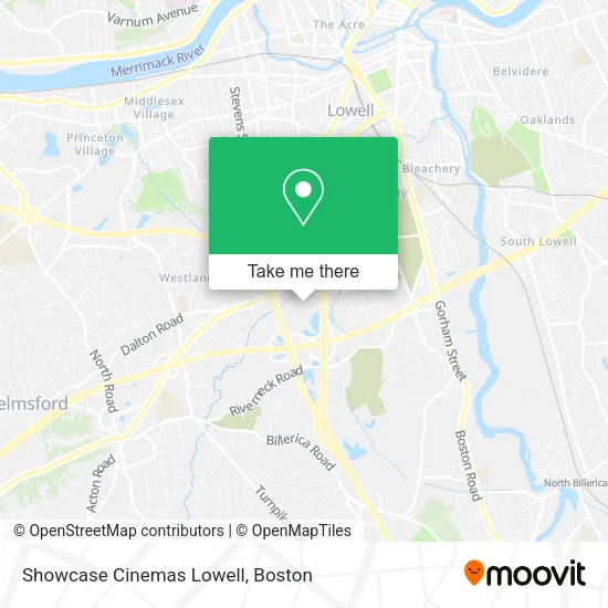 Showcase Cinemas Lowell map