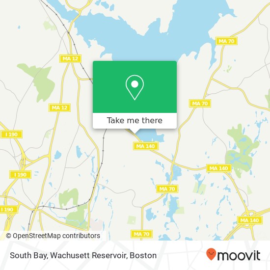 Mapa de South Bay, Wachusett Reservoir