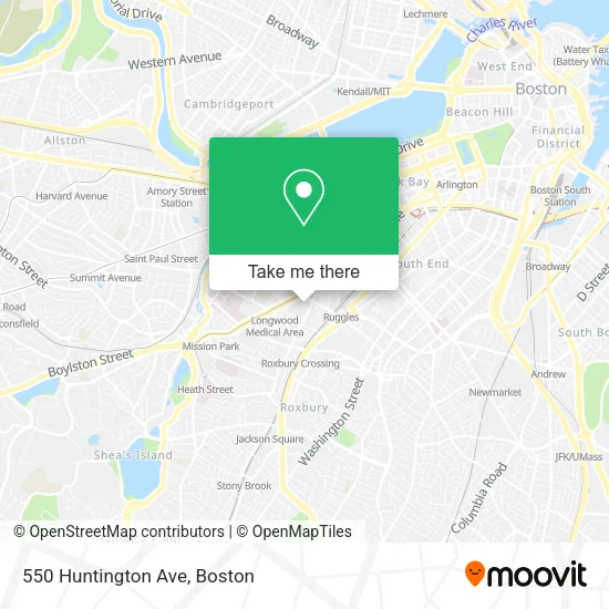 Mapa de 550 Huntington Ave