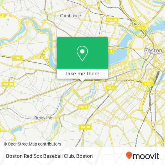 Boston Red Sox Baseball Club map