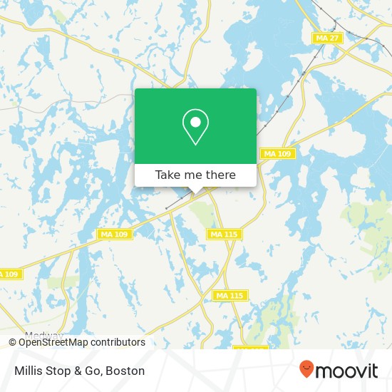 Millis Stop & Go map