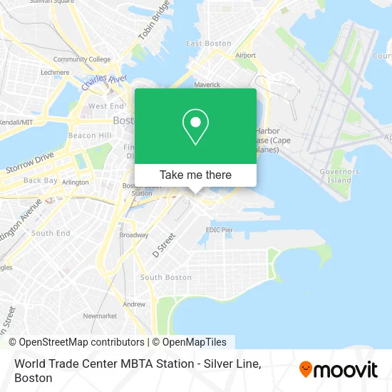 Mapa de World Trade Center MBTA Station - Silver Line