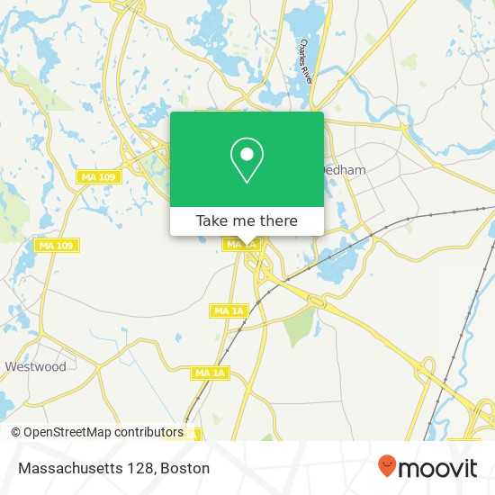 Massachusetts 128 map