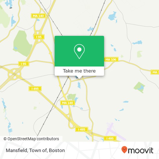 Mansfield, Town of map