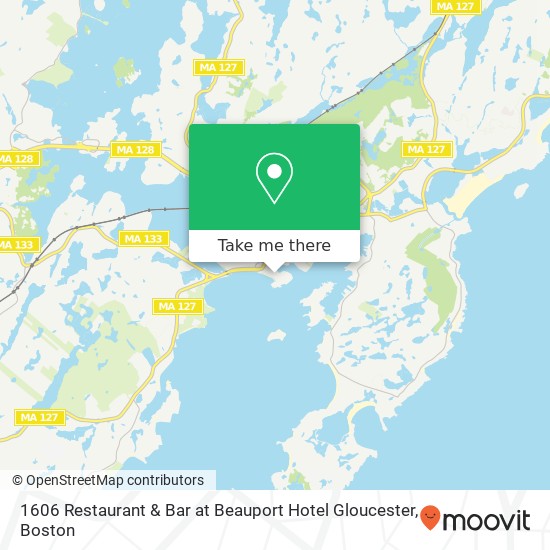 Mapa de 1606 Restaurant & Bar at Beauport Hotel Gloucester