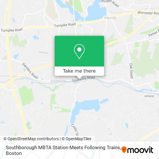 Southborough MBTA Station Meets Following Trains map