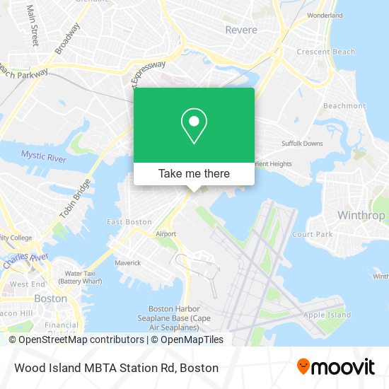 Wood Island MBTA Station Rd map