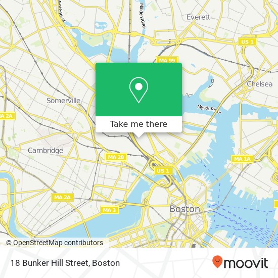 Mapa de 18 Bunker Hill Street