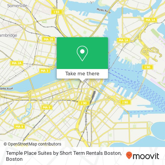 Temple Place Suites by Short Term Rentals Boston map