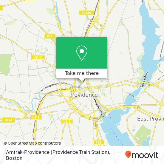 Mapa de Amtrak-Providence (Providence Train Station)