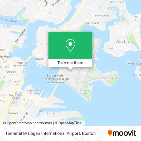 Mapa de Terminal B- Logan International Airport
