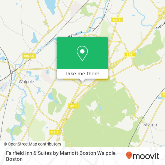 Mapa de Fairfield Inn & Suites by Marriott Boston Walpole